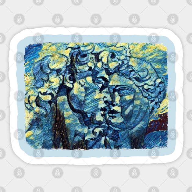 David of Michelangelo Van Gogh Style Sticker by todos